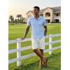 image:imageLzzidou Mens Short Sleeve Button Down Shirts Business Casual Wrinkle Free Dress ShirtBlue