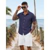 image:imageLzzidou Mens Short Sleeve Button Down Shirts Business Casual Wrinkle Free Dress ShirtNavy