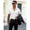 image:imageLzzidou Mens Short Sleeve Button Down Shirts Business Casual Wrinkle Free Dress ShirtWhite