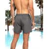 image:imageLzzidou Mens Swim Trunks 5 Inch Inseam with Compression Liner Quick Dry Bathing Suit Board Shorts SwimsuitGrey
