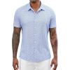 image:imageLzzidou Mens Short Sleeve Button Down Shirts Business Casual Wrinkle Free Dress ShirtBlue