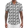 image:imageLzzidou Mens Short Sleeve Button Down Shirts Business Casual Wrinkle Free Dress ShirtFlower