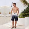 image:imageMens Swim Trunks Quick Dry Board Shorts with Mesh Lining Breathable Fit Hawaii Beach Shorts Swimwear Bathing SuitsNavy White Gradient