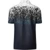 image:imageMens Golf Shirt Short Sleeve Dry Fit Print Moisture Wicking Performance Patterns Collared Polo ShirtBlack White