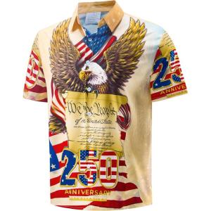 image:imageMens Casual Button Down Shirts Regular Fit Short Sleeve Hawaiian Shirt for MenAmerica 250 Yearsb