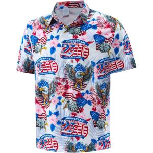image:imageMens Casual Button Down Shirts Regular Fit Short Sleeve Hawaiian Shirt for MenAmerica 250 Yearse