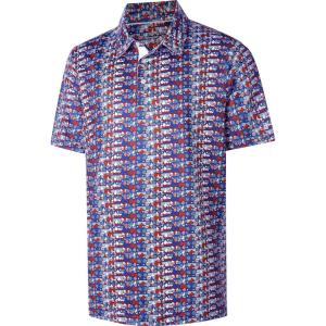 image:imageMens Golf Shirt Short Sleeve Dry Fit Print Moisture Wicking Performance Patterns Collared Polo ShirtAmerican Flag Bra
