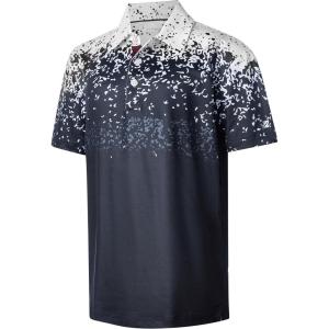 image:imageMens Golf Shirt Short Sleeve Dry Fit Print Moisture Wicking Performance Patterns Collared Polo ShirtBlack White
