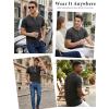 image:imageLzzidou Mens Short Sleeve Henley Shirt  Slim Fit Casual 2Button Placket TShirts 95 Cotton StretchDark Ash Grey