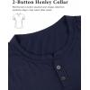 image:imageLzzidou Mens Short Sleeve Henley Shirt  Slim Fit Casual 2Button Placket TShirts 95 Cotton StretchNavy