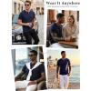 image:imageLzzidou Mens Short Sleeve Henley Shirt  Slim Fit Casual 2Button Placket TShirts 95 Cotton StretchNavy