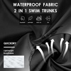 image:imageFT FENTENG Mens Swim Trunks with Compression Liner 9 Big and Tall Board Shorts 2 in 1 Quick Dry Long Swimwear Bathing SuitsBlack Beach Palmc