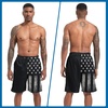 image:imageFT FENTENG Mens Swim Trunks with Compression Liner 9 Big and Tall Board Shorts 2 in 1 Quick Dry Long Swimwear Bathing SuitsBlack Flagc
