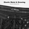 image:imageFT FENTENG Mens Swim Trunks with Compression Liner 9 Big and Tall Board Shorts 2 in 1 Quick Dry Long Swimwear Bathing SuitsBlack Flagd