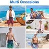 image:imageFT FENTENG Mens Swim Trunks with Compression Liner 9 Big and Tall Board Shorts 2 in 1 Quick Dry Long Swimwear Bathing SuitsBlue Flagc