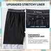 image:imageFT FENTENG Mens Swim Trunks with Compression Liner 9 Big and Tall Board Shorts 2 in 1 Quick Dry Long Swimwear Bathing SuitsGradient Black Navy