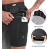 image:imageFT FENTENG Mens Swim Trunks with Compression Liner 9 Big and Tall Board Shorts 2 in 1 Quick Dry Long Swimwear Bathing SuitsGradient Black White