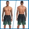 image:imageFT FENTENG Mens Swim Trunks with Compression Liner 9 Big and Tall Board Shorts 2 in 1 Quick Dry Long Swimwear Bathing SuitsGradient Green Leafc