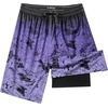 image:imageFT FENTENG Mens Swim Trunks with Compression Liner 9 Big and Tall Board Shorts 2 in 1 Quick Dry Long Swimwear Bathing SuitsGradient Lavender Leaf