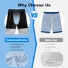 image:imageFT FENTENG Mens Swim Trunks with Compression Liner 9 Big and Tall Board Shorts 2 in 1 Quick Dry Long Swimwear Bathing SuitsGradient Lavender Leaf