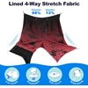 image:imageFT FENTENG Mens Swim Trunks with Compression Liner 9 Big and Tall Board Shorts 2 in 1 Quick Dry Long Swimwear Bathing SuitsGradient Maroon Leaf
