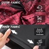 image:imageFT FENTENG Mens Swim Trunks with Compression Liner 9 Big and Tall Board Shorts 2 in 1 Quick Dry Long Swimwear Bathing SuitsGradient Maroon Leaf