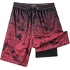 image:imageFT FENTENG Mens Swim Trunks with Compression Liner 9 Big and Tall Board Shorts 2 in 1 Quick Dry Long Swimwear Bathing SuitsGradient Maroon Leaf