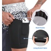 image:imageFT FENTENG Mens Swim Trunks with Compression Liner 9 Big and Tall Board Shorts 2 in 1 Quick Dry Long Swimwear Bathing SuitsGradient Navy White