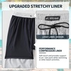 image:imageFT FENTENG Mens Swim Trunks with Compression Liner 9 Big and Tall Board Shorts 2 in 1 Quick Dry Long Swimwear Bathing SuitsGradient Navy White