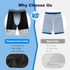 image:imageFT FENTENG Mens Swim Trunks with Compression Liner 9 Big and Tall Board Shorts 2 in 1 Quick Dry Long Swimwear Bathing SuitsNavy Flagc