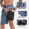 image:imageFT FENTENG Mens Swim Trunks with Compression Liner 9 Big and Tall Board Shorts 2 in 1 Quick Dry Long Swimwear Bathing SuitsNavy Flagc