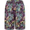 image:imageFT FENTENG Mens Swim Trunks with Compression Liner 9 Big and Tall Board Shorts 2 in 1 Quick Dry Long Swimwear Bathing SuitsPurple Tropical Leaves