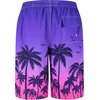 image:imageFT FENTENG Mens Swim Trunks with Compression Liner 9 Big and Tall Board Shorts 2 in 1 Quick Dry Long Swimwear Bathing SuitsSunset Palm Treec
