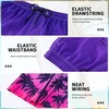 image:imageFT FENTENG Mens Swim Trunks with Compression Liner 9 Big and Tall Board Shorts 2 in 1 Quick Dry Long Swimwear Bathing SuitsSunset Palm Treec