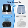 image:imageFT FENTENG Mens Swim Trunks with Compression Liner 9 Big and Tall Board Shorts 2 in 1 Quick Dry Long Swimwear Bathing SuitsUsa Flagc