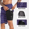 image:imageFT FENTENG Mens Swim Trunks with Compression Liner 9 Big and Tall Board Shorts 2 in 1 Quick Dry Long Swimwear Bathing SuitsUsa Flagc