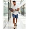 image:imageLzzidou Mens 7 Dress Golf Shorts Stretch Lightweight amp Quick Dry Casual Short with Pockets for Work amp BusinessBlue