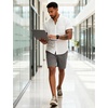image:imageLzzidou Mens 7 Dress Golf Shorts Stretch Lightweight amp Quick Dry Casual Short with Pockets for Work amp BusinessIron Grey