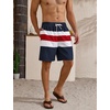 image:imageLzzidou Mens Swim Trunks Board Shorts Mesh Lining 8 Inch Inseam Quick Dry Bathing SuitNavy White Red