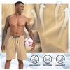 image:imageMens Swim Trunks Quick Dry Board Shorts with Zipper Pockets Beach Shorts Bathing Suits for Men  No Mesh LinerKhaki