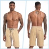 image:imageMens Swim Trunks Quick Dry Board Shorts with Zipper Pockets Beach Shorts Bathing Suits for Men  No Mesh LinerKhaki