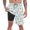 image:imageFT FENTENG Mens Swim Trunks with Compression Liner 9 Big and Tall Board Shorts 2 in 1 Quick Dry Long Swimwear Bathing SuitsChestc
