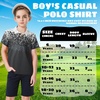 image:imageBoys Polo Shirt Short Sleeve Performance Dry Fit Stretch Funny Print Active Casual Collared Golf Shirts for BoyGradient Black White