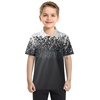image:imageBoys Polo Shirt Short Sleeve Performance Dry Fit Stretch Funny Print Active Casual Collared Golf Shirts for BoyGradient Black White