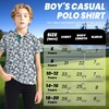 image:imageBoys Polo Shirt Short Sleeve Performance Dry Fit Stretch Funny Print Active Casual Collared Golf Shirts for BoyHawaii Palm Leaves