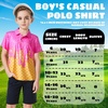 image:imageBoys Polo Shirt Short Sleeve Performance Dry Fit Stretch Funny Print Active Casual Collared Golf Shirts for BoyPink Ice Cream