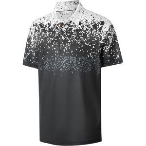 image:imageBoys Polo Shirt Short Sleeve Performance Dry Fit Stretch Funny Print Active Casual Collared Golf Shirts for BoyGradient Black White