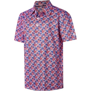image:imageBoys Polo Shirt Short Sleeve Performance Dry Fit Stretch Funny Print Active Casual Collared Golf Shirts for BoyNavy Usa Flag