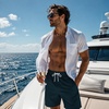 image:imageLzzidou Mens Swim Trunks Board Shorts Mesh Lining 8 Inch Inseam Quick Dry Bathing SuitPure Dark Teal