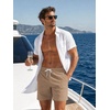 image:imageLzzidou Mens Swim Trunks Board Shorts Mesh Lining 8 Inch Inseam Quick Dry Bathing SuitPure Khaki
